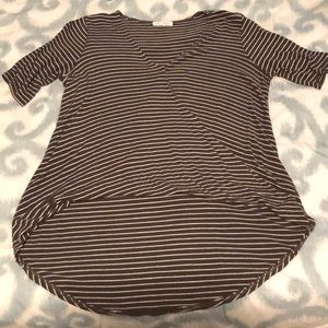 Striped green and white shirt